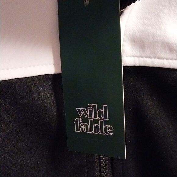 NWT WILD FABLE Women's Track Zip Up Jacker - Black-Red -White Size XS - Picture 8 of 12